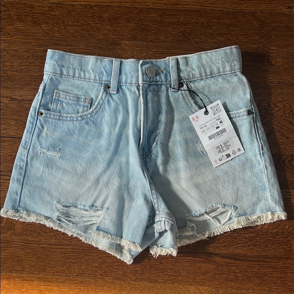 Zara Blue Denim Cut-Off Shorts
